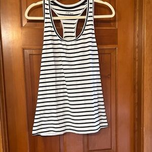 J. Crew Black and White Striped Tank Top